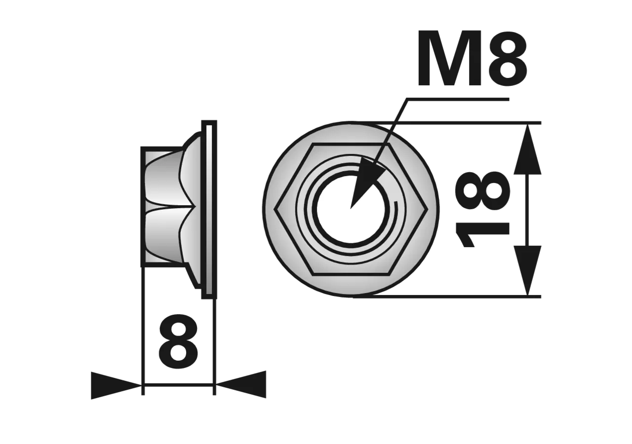 Flanschmutter M8 ESM 5380800 ESM