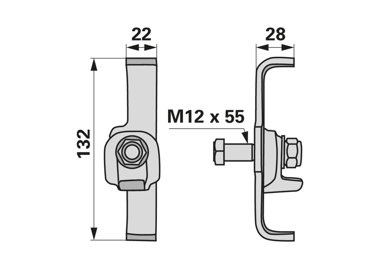 Zinkenhalter M12 x 55 mm – passend für SIP 154763107 GartenShop24
