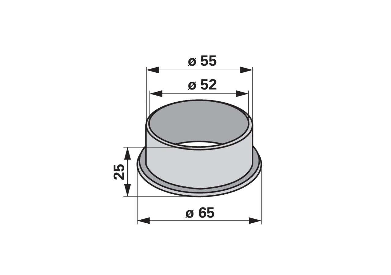 Buchse AD 65 x ID 52 x L 25 mm, Kunststoff Claas 008585.0 Claas