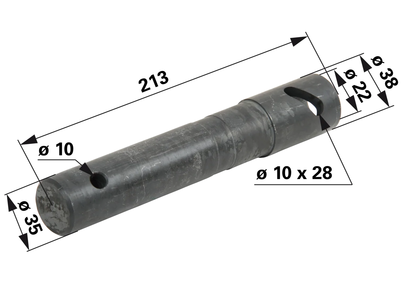 Bolzen für Kreiselheuer, AD 35 x L 213 mm – passend für Kuhn 58780700 GartenShop24