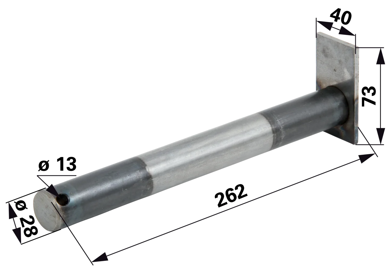 Bolzen für Kreiselheuer, AD 28 x L 262 mm – passend für Kuhn 58730400 GartenShop24