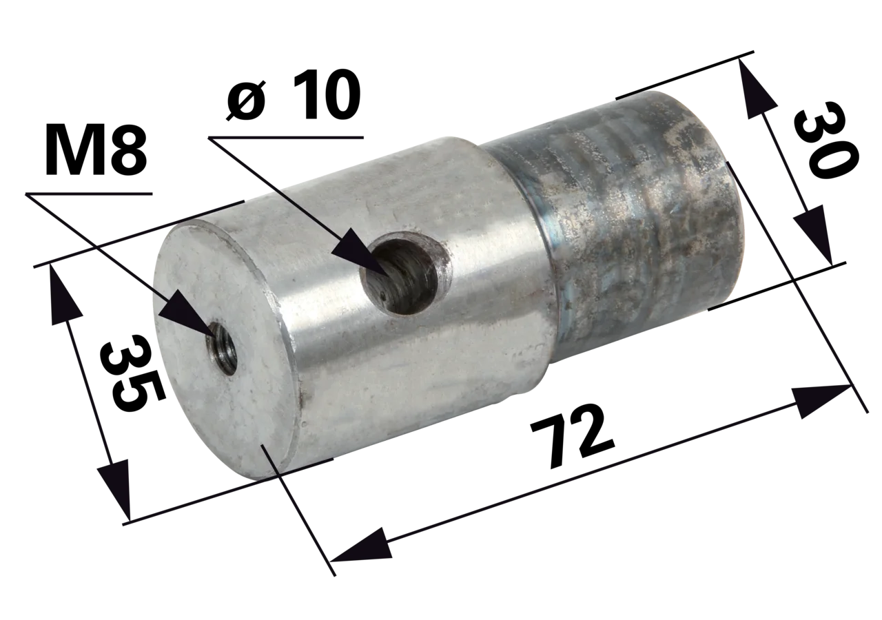 Bolzen für Kreiselheuer, AD 30 x L 72 mm – passend für Kuhn 58711600 GartenShop24