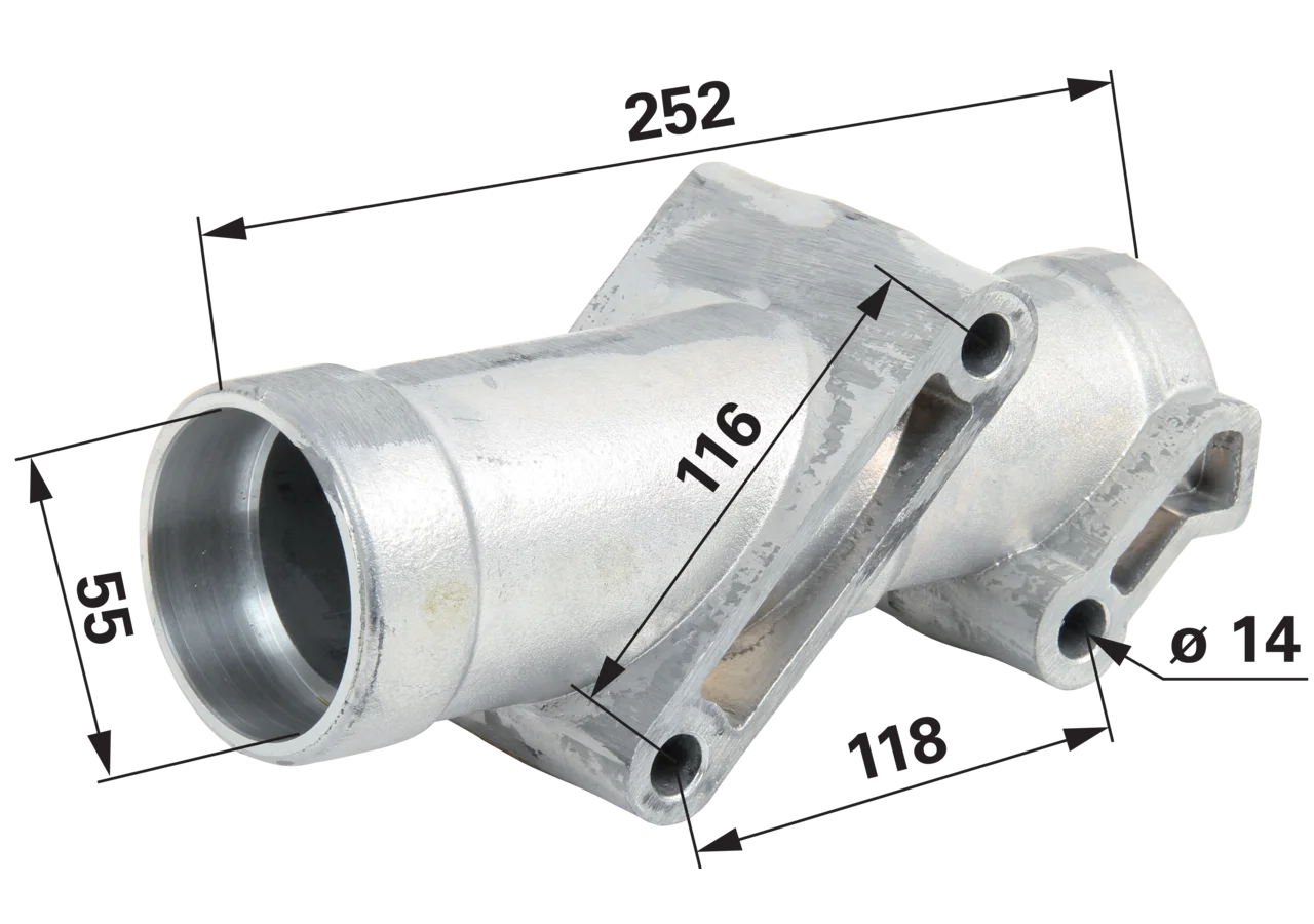 Lagerrohr L 252 mm – passend für Deutz-Fahr 16605549 GartenShop24