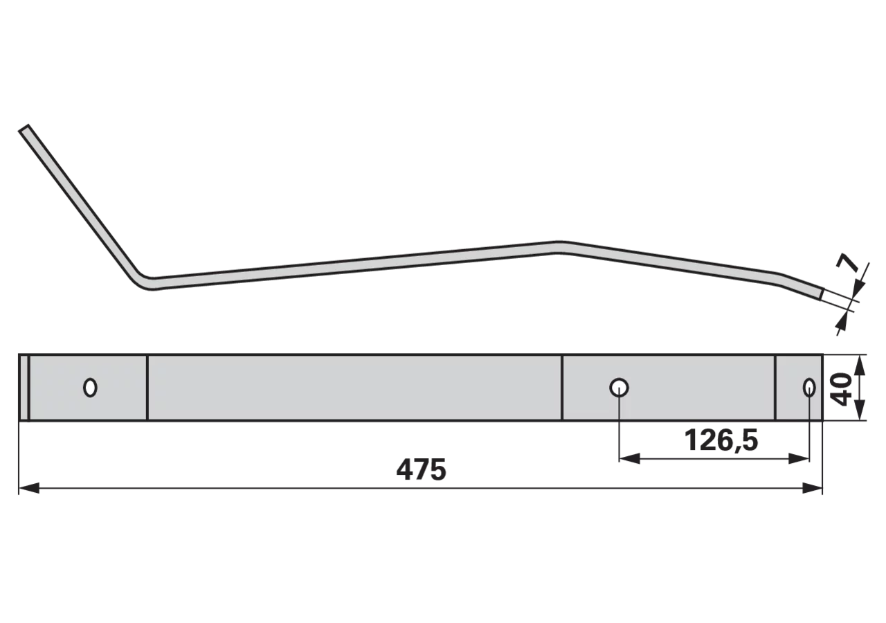 Zinkenarm L 475 mm Pöttinger 211.70.008.1 Pöttinger