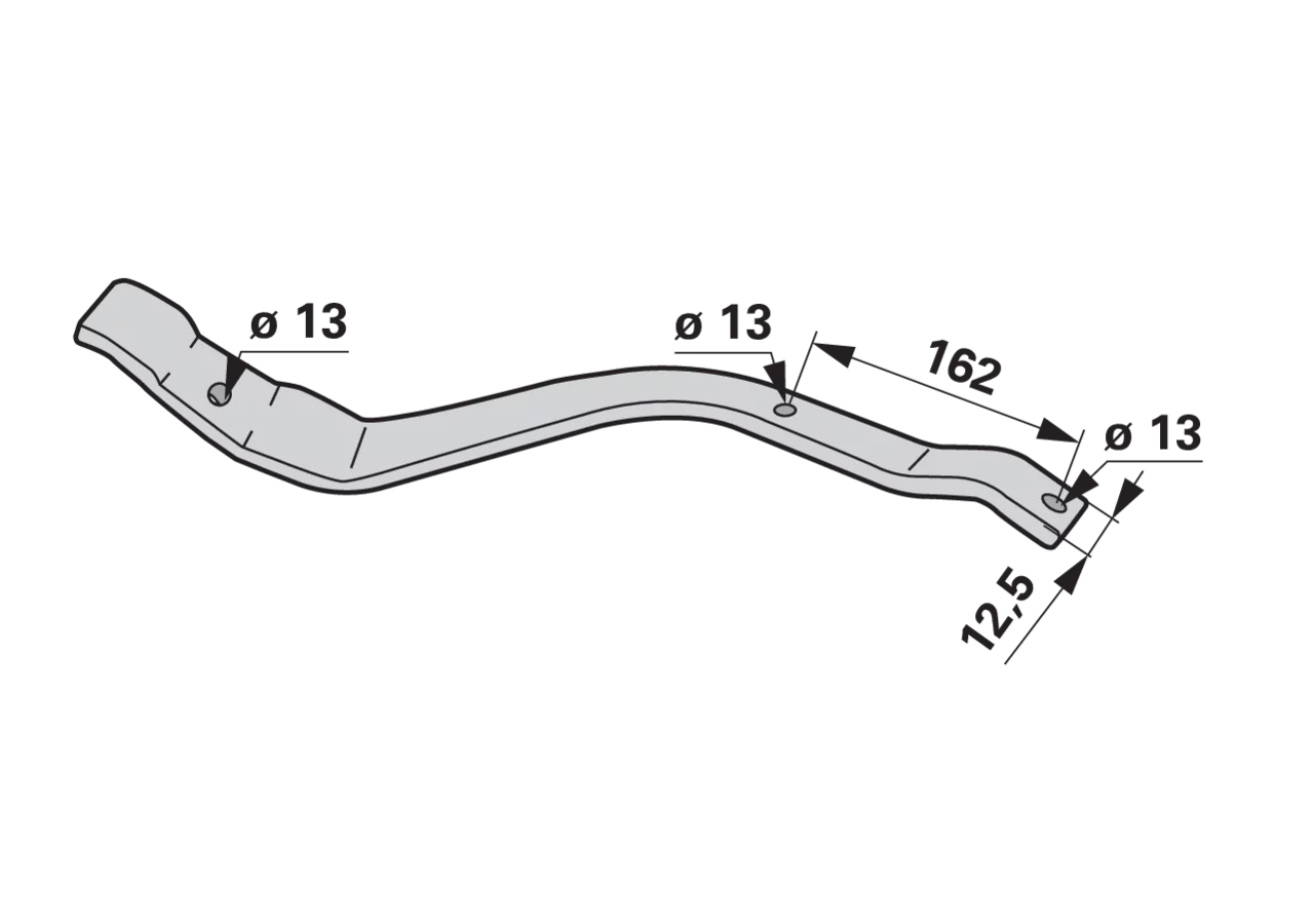 Zinkenarm L 489 mm, rechts Pöttinger 2168.70.045.1 Pöttinger