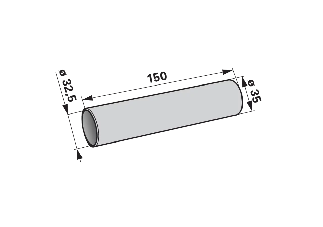 Schutzhülse AD 35 x ID 32,5 x L 150 mm Pöttinger 625.021 Pöttinger