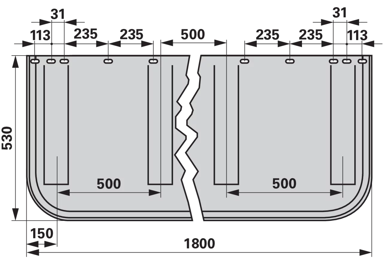 Schwadtuch B 580 x L 1.800 mm Pöttinger 499.294 Pöttinger
