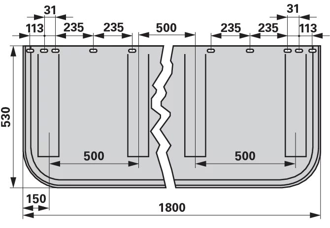Schwadtuch B 580 x L 1.800 mm Pöttinger 499.294 Pöttinger