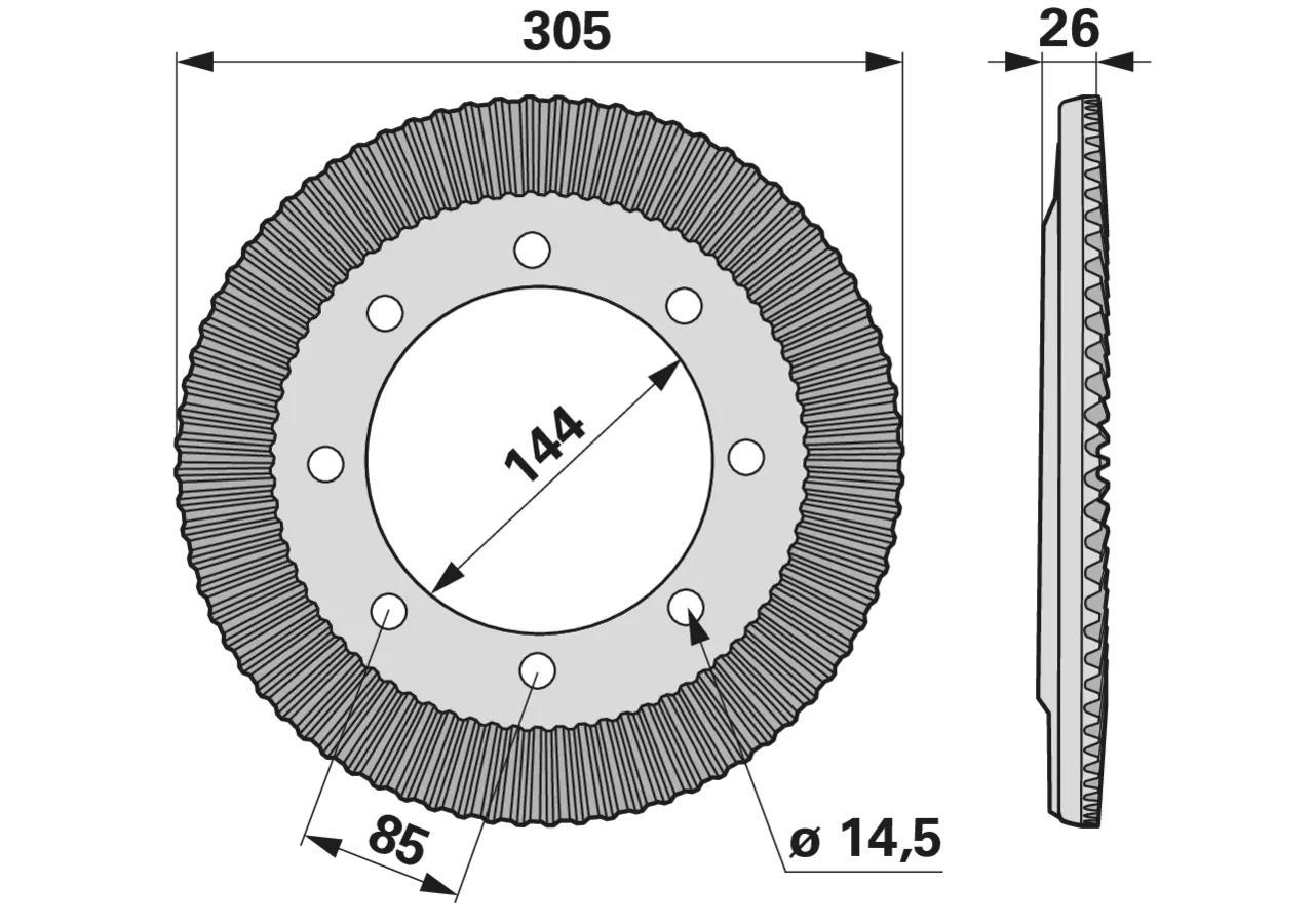 Tellerrad 80 Zähne Pöttinger 261.80.003.1 Pöttinger