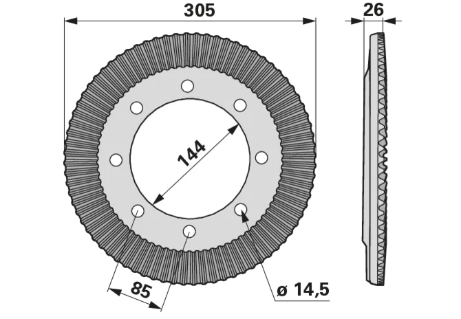 Tellerrad 80 Zähne Pöttinger 261.80.003.1 Pöttinger