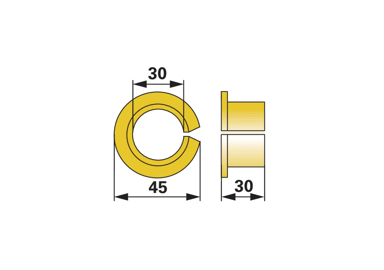Buchse AD 45 x ID 30 x L 35 mm – passend für Fella 122913 GartenShop24