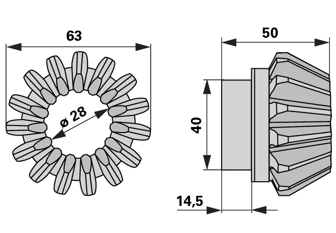 Kegelrad 15 Zähne SIP 152725304 SIP