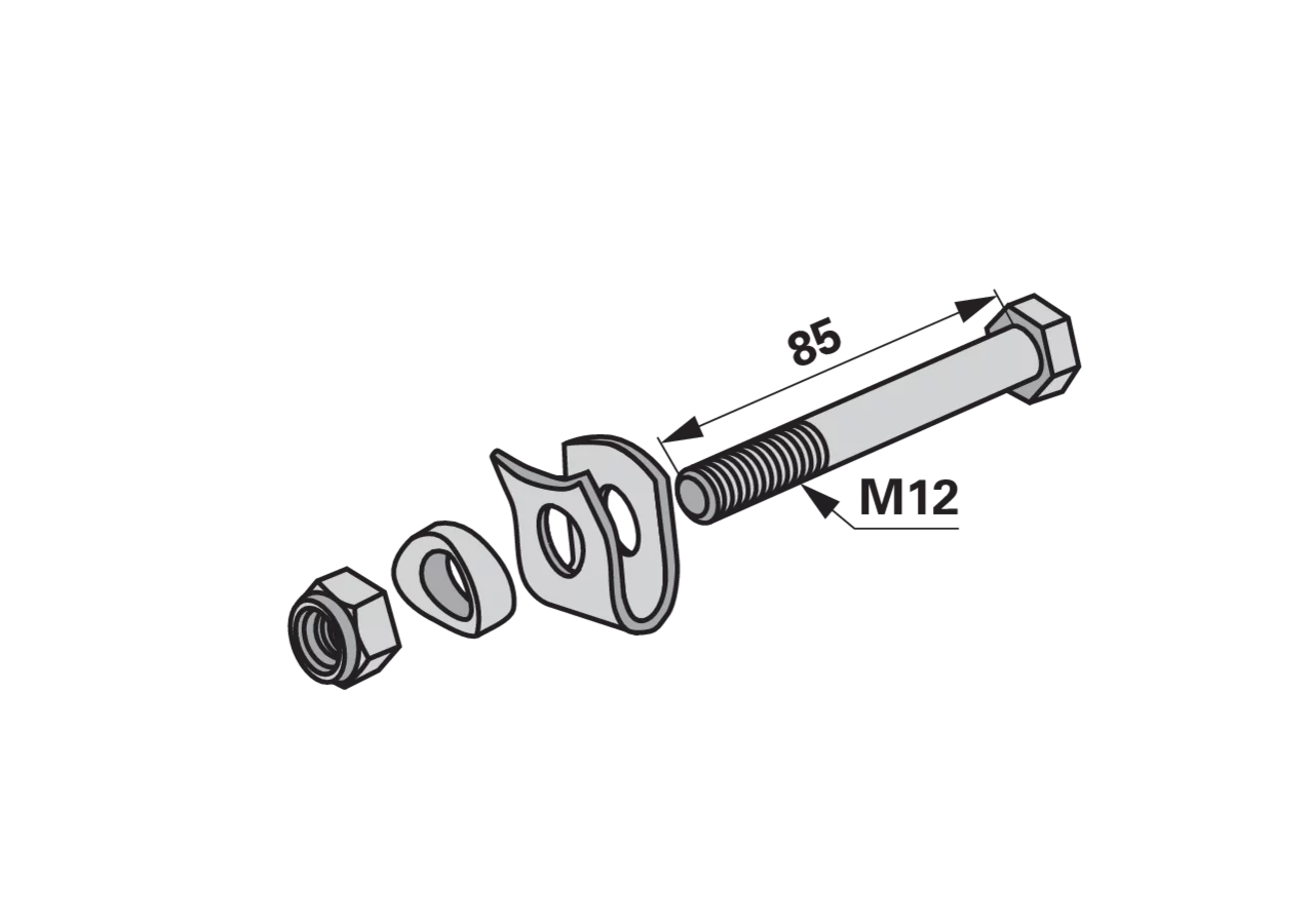 Zinkenhalter M12 x 85 mm – passend für Deutz-Fahr 16606401 GartenShop24