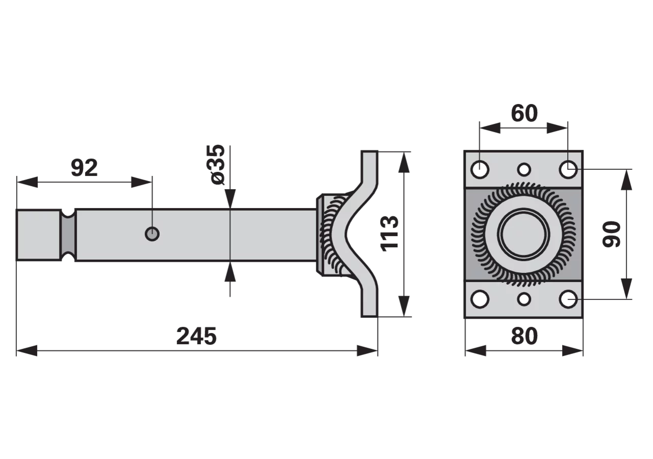 Kreiselachse AD 35 x L 245 mm SIP 153267100 SIP