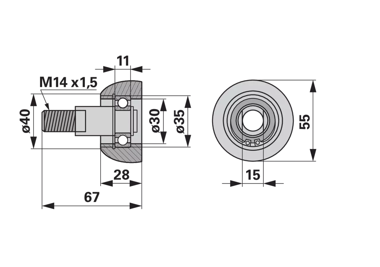 Kurvenrolle mit Achse – passend für Pöttinger 240.06.140.0 GartenShop24