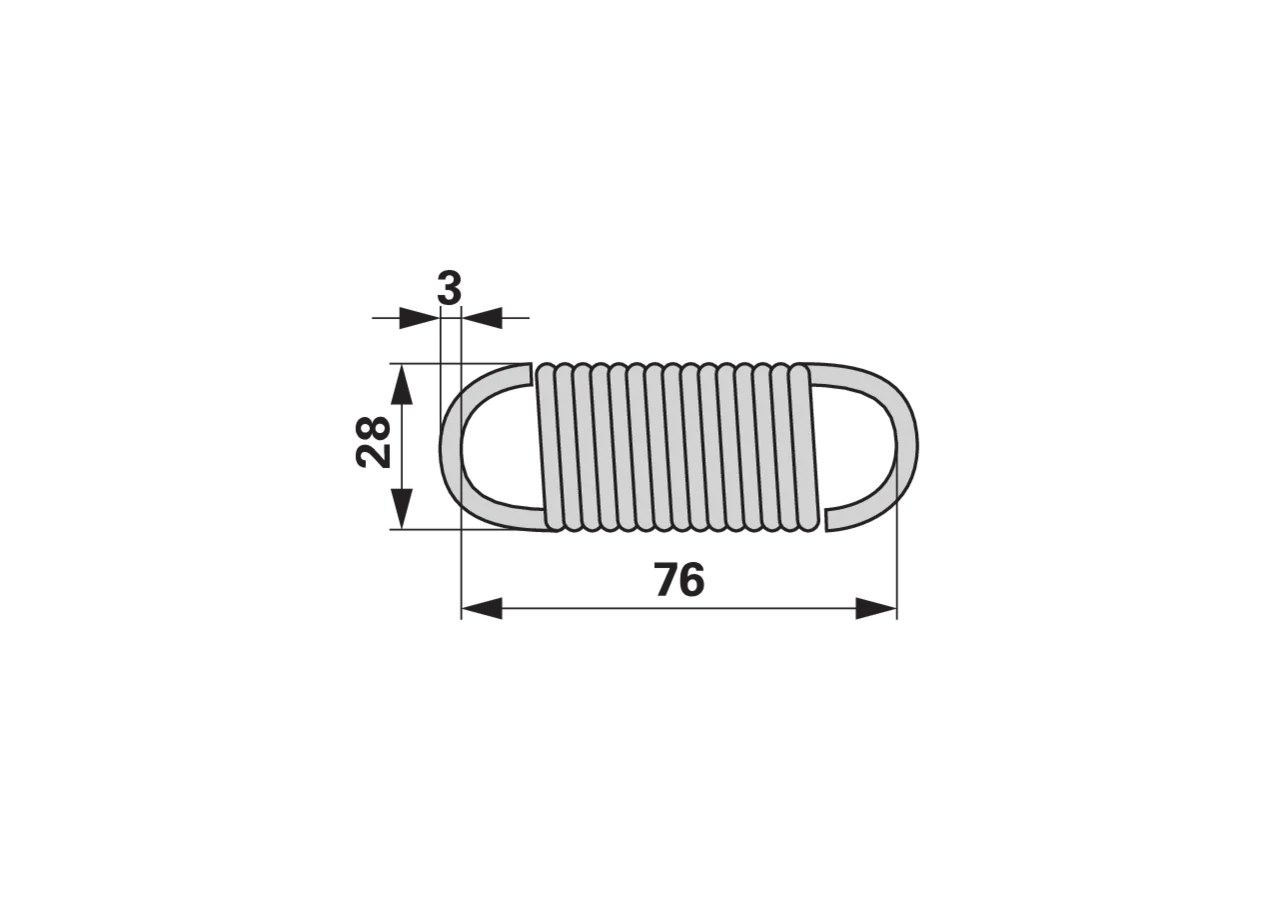 Zugfeder L 76 mm Pöttinger 435.366 Pöttinger