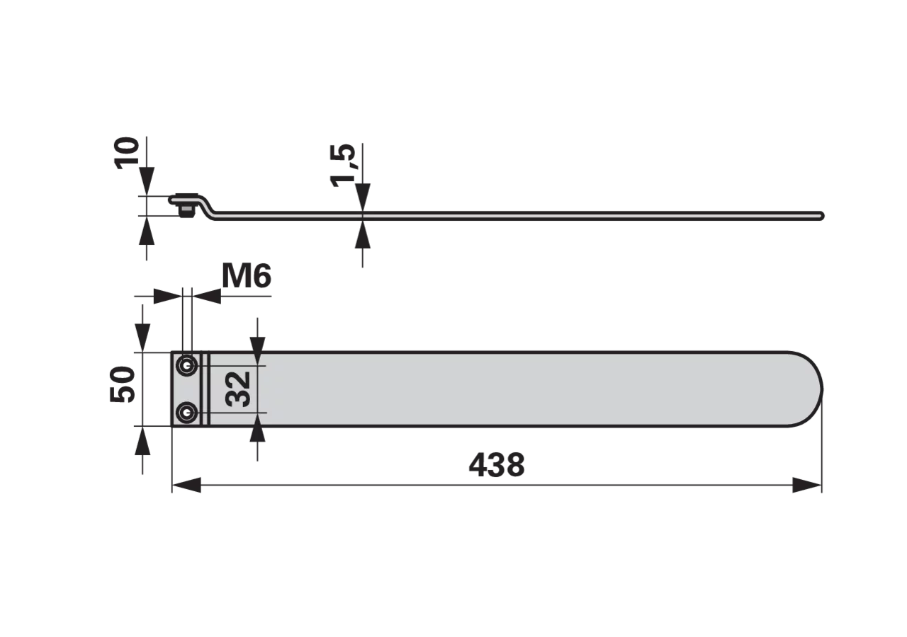 Federblech L 438 mm Pöttinger 264.90.007.0 Pöttinger