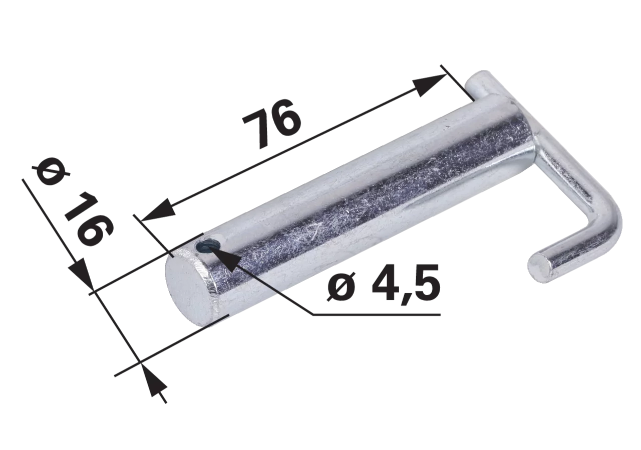 Sicherungsbolzen AD 16 x L 76 mm passend zu Zinkenband 00462130, 00462131 GartenShop24