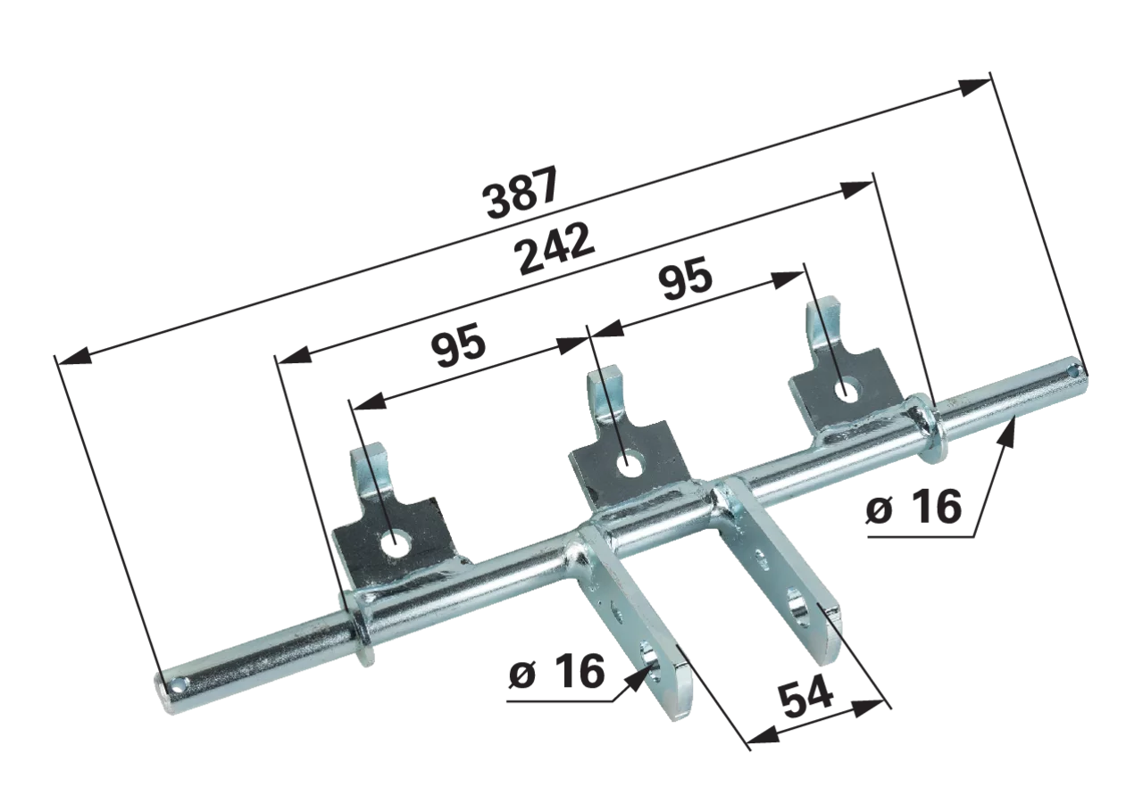 Zinkenträger L 385 mm, 3-reihig passend zu Zinkenband 00462130, 00462131 GartenShop24