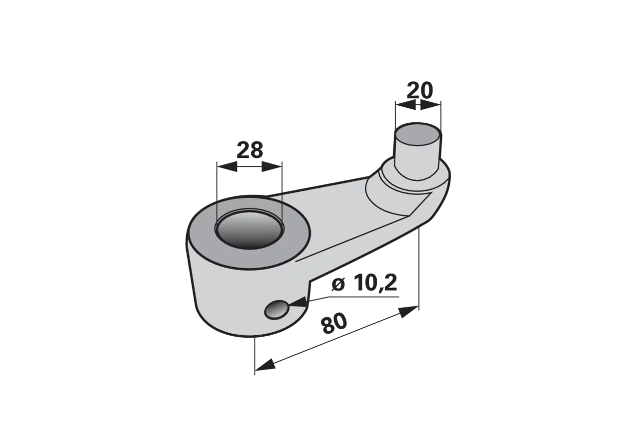 Steuerhebel L 80 mm SIP 153681412 SIP