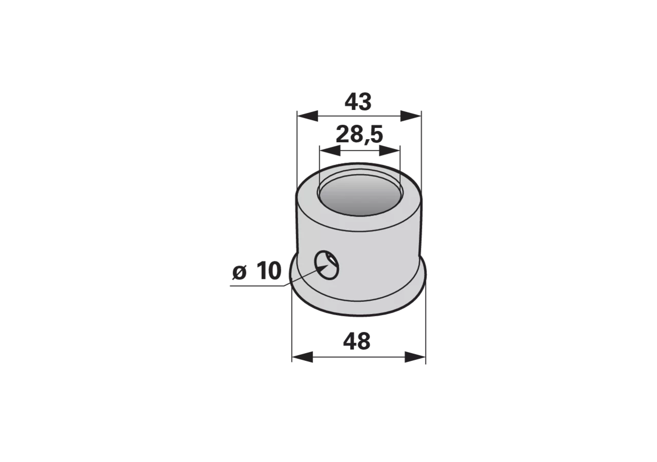 Buchse für Zinkenarm, AD 43 mm SIP 154984100 SIP
