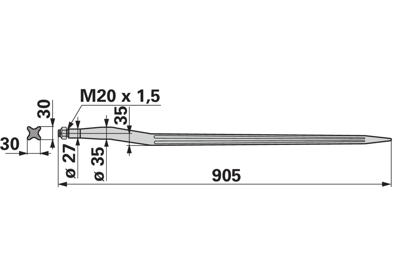 Profilzinke L 905 mm – passend für Strautmann 26501502 GartenShop24