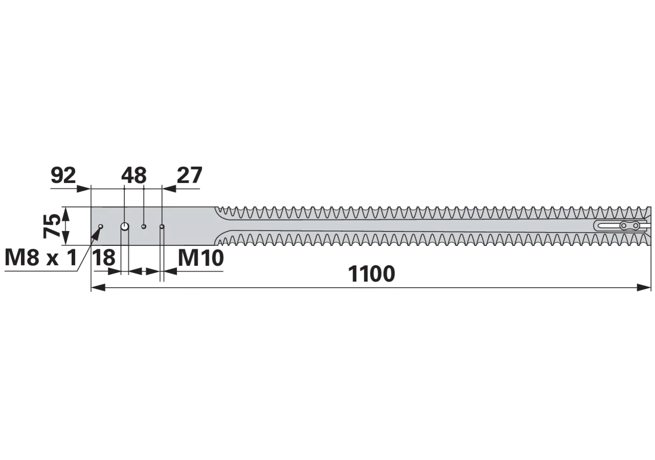Messersatz L 1.100 mm – passend für Fella 122192 MWS