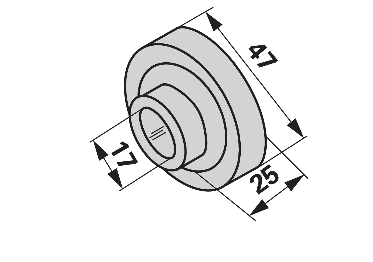 Kugellaufrolle AD 47 x ID 17 x B 25 mm – passend für Kuhn 50060000 GartenShop24