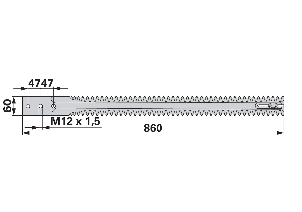 Messersatz L 860 mm – passend für Strautmann 27104500 MWS