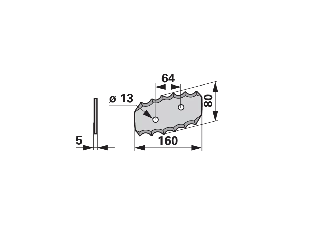 Mischwagenmesser L 160 x B 80 x S 5 mm, links – passend für Mutti GartenShop24