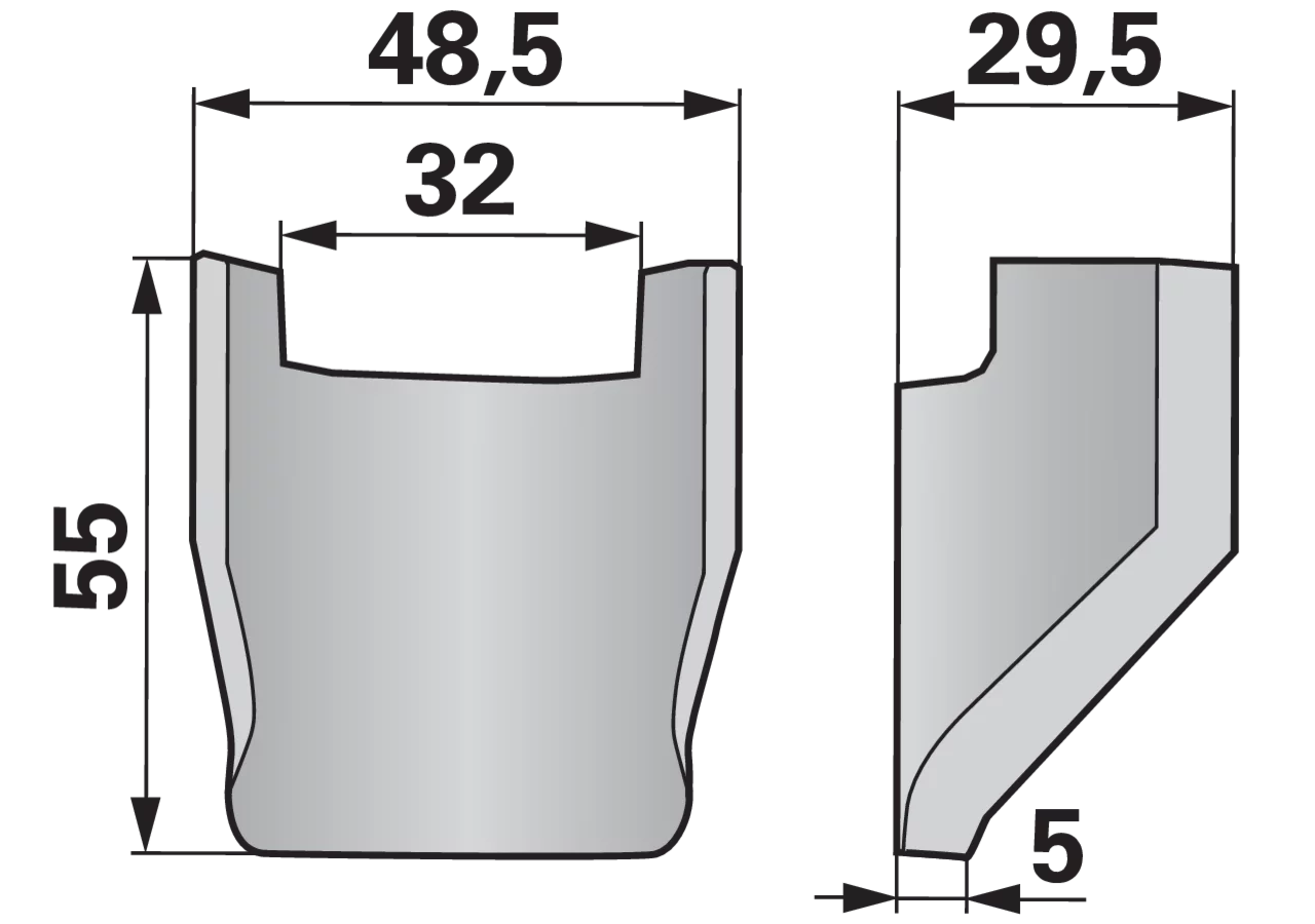 Gegenmesser L 55 x B 48,5 x 5 mm passend zu Storti GartenShop24