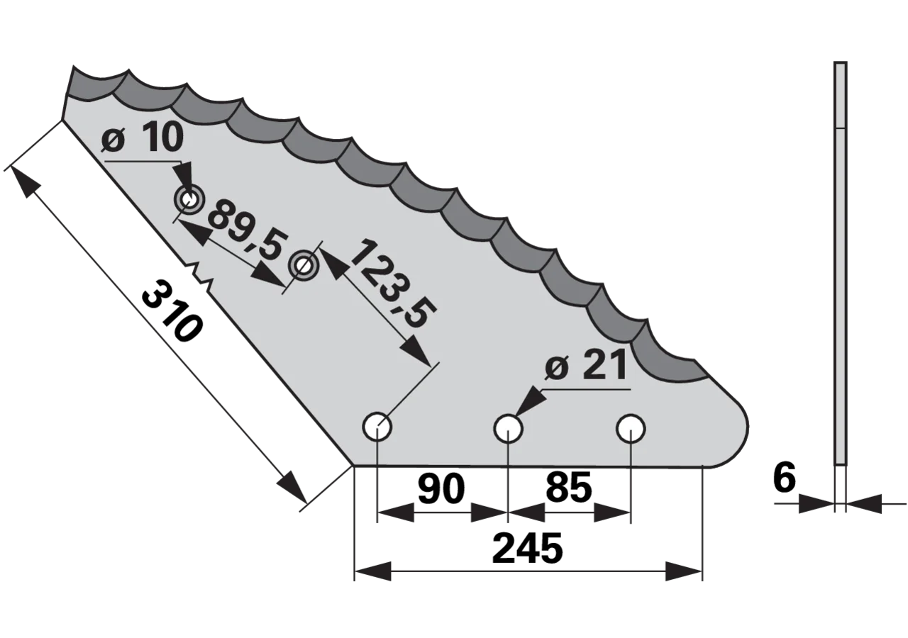 Mischwagenmesser L 250/315 x S 6 mm – passend für Faresin 512001550 GartenShop24