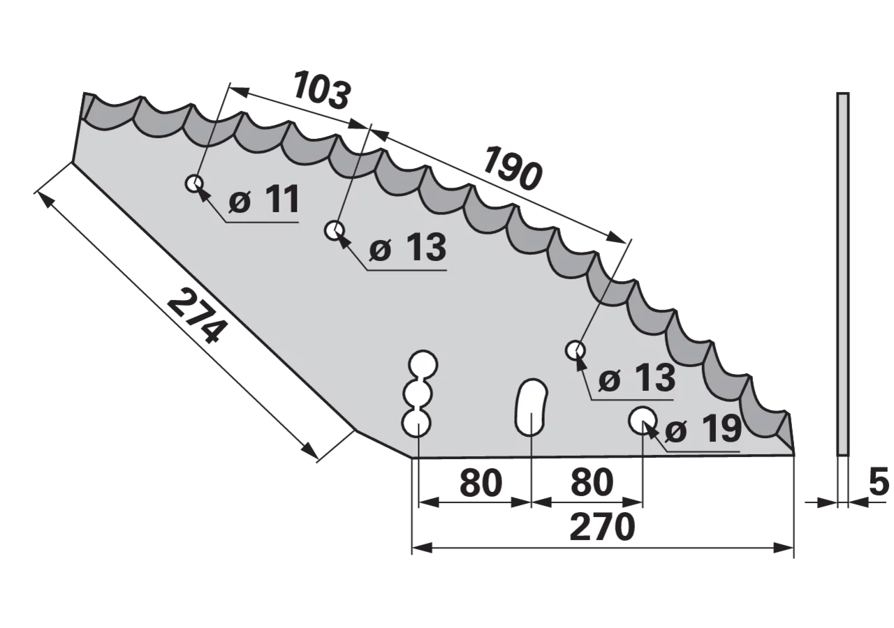 Mischwagenmesser L 270/274 x S 5 mm, hartstoffbeschichtet – passend für Mayer-Siloking 1050170 GartenShop24