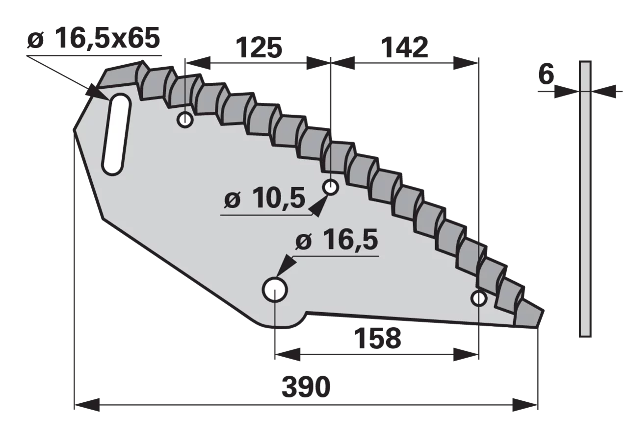 Mischwagenmesser L 390 x B 160 x S 6 mm – passend für Shelbourne-Reynolds 61025601 GartenShop24
