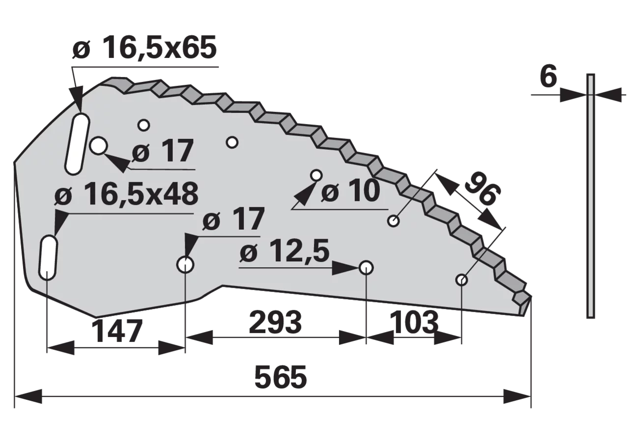 Mischwagenmesser L 565 x S 6 mm – passend für Shelbourne-Reynolds 61059902 GartenShop24