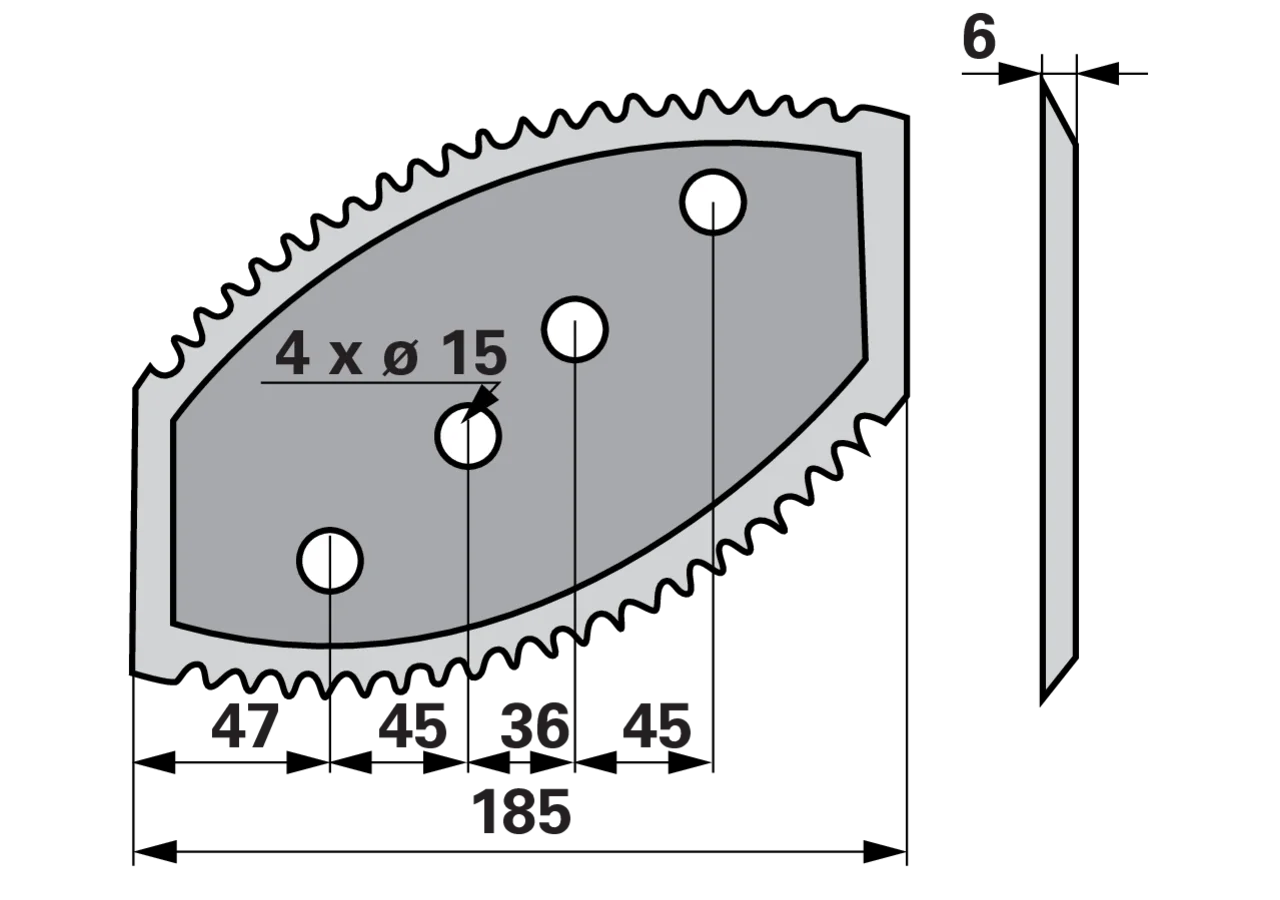 Mischwagenmesser L 185 x B 146 x S 6 mm – passend für Unimix 8114689 GartenShop24