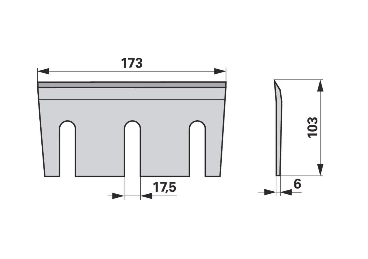 Häckslermesser Gras – passend für John Deere Z102741 MWS