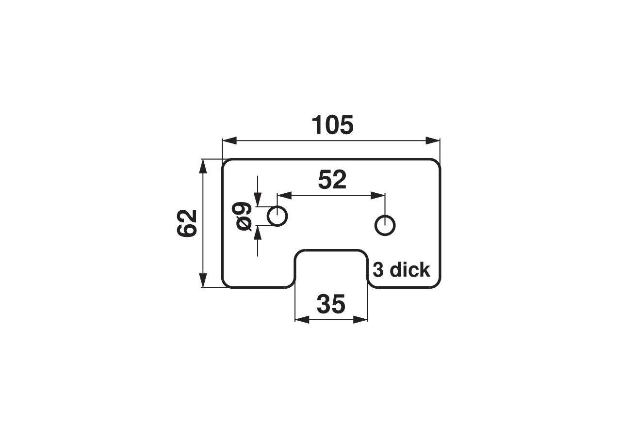 Unterlage 2 x 30 x 82 mm GartenShop24