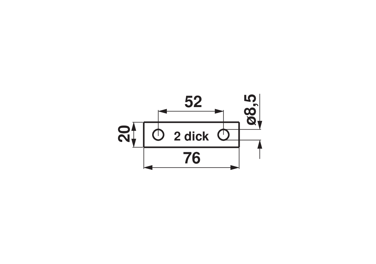 Platte 2 x 20 x 75 mm GartenShop24