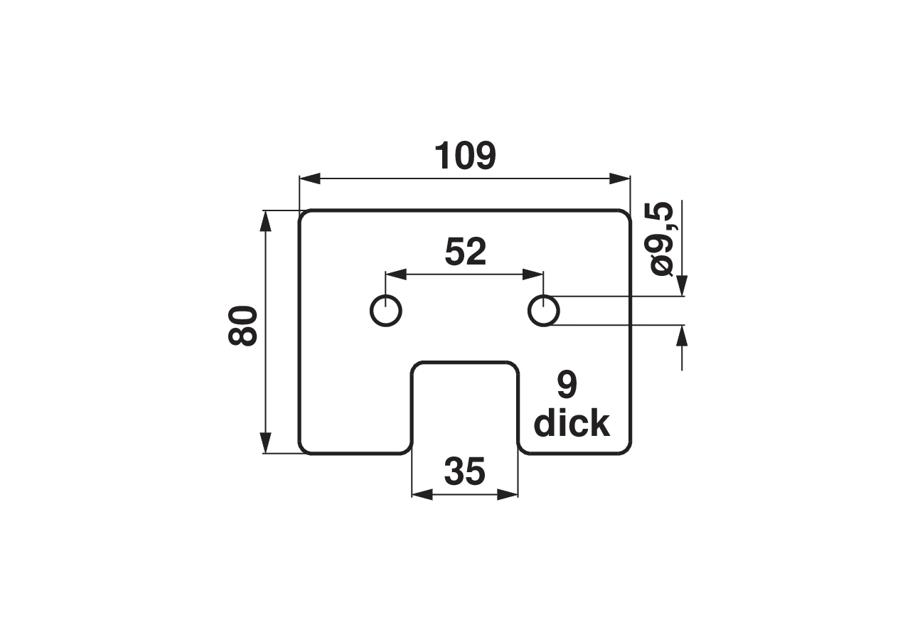 Förderplatte 9 x 80 x 107 mm GartenShop24