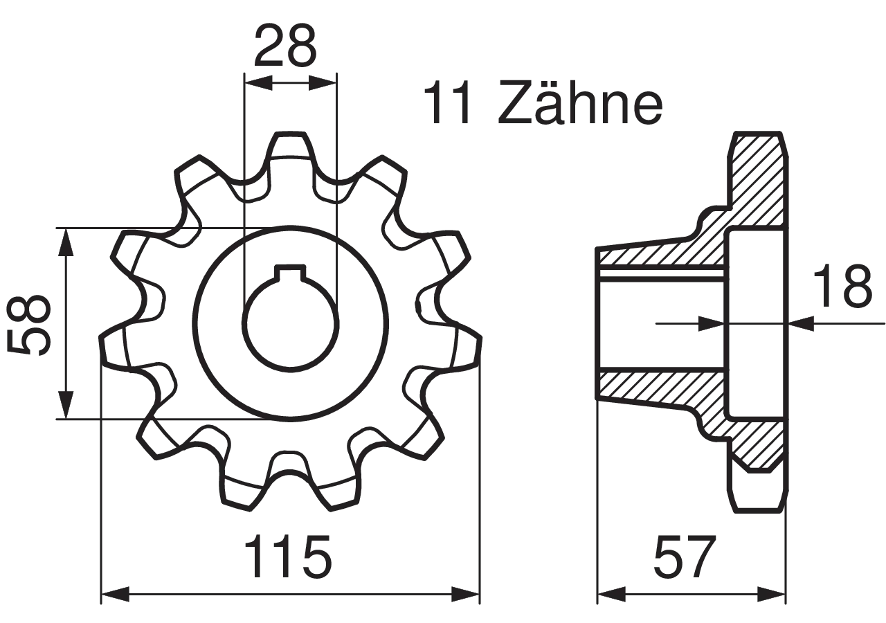 Kettenrad hinten GartenShop24