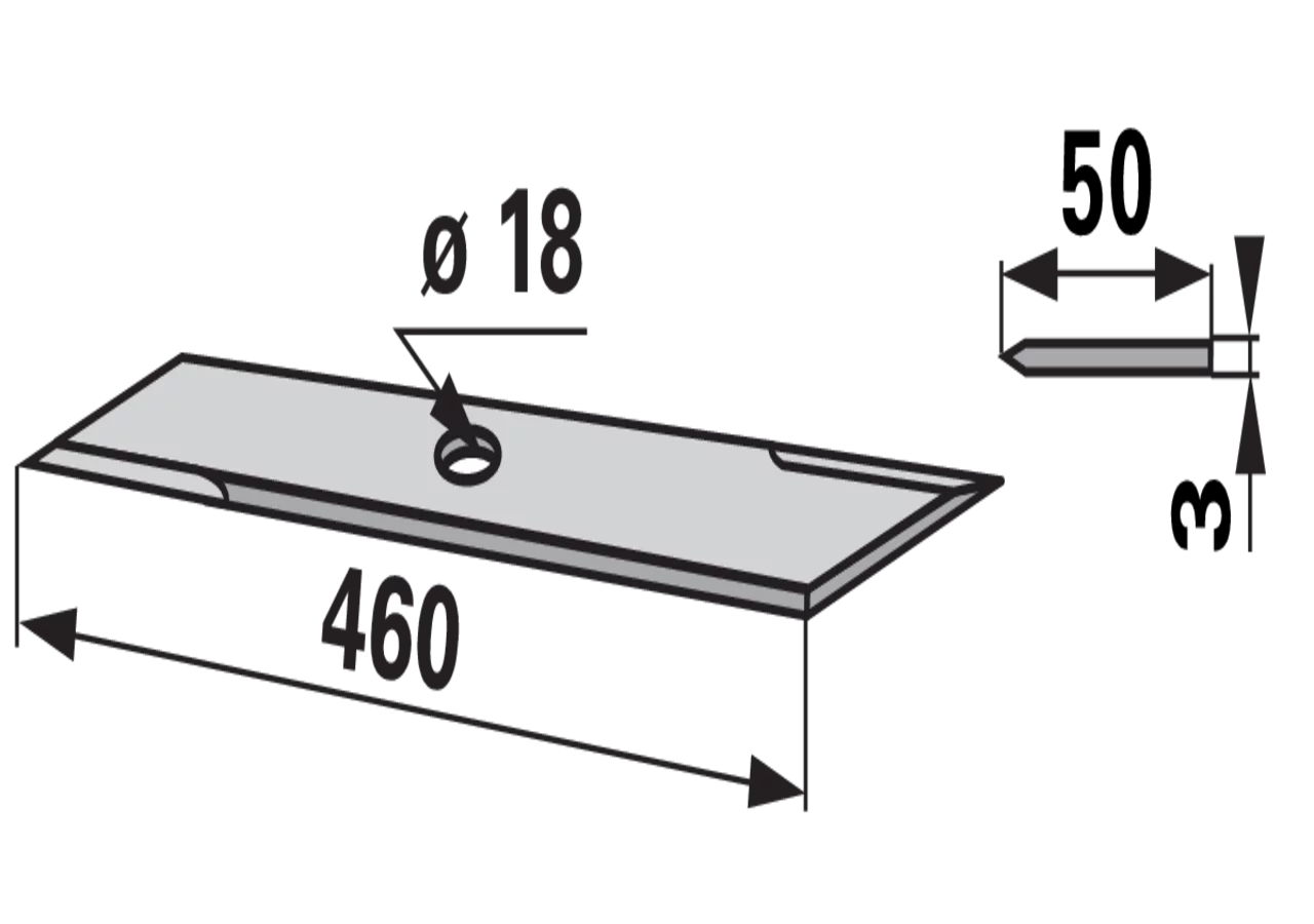 Trommelmesser glatt – passend für Epple E649047 MWS