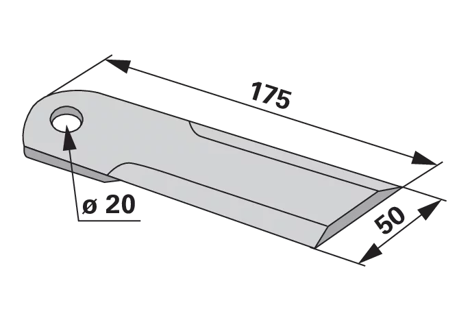 Gegenmesser glatt – passend für Rekord HF44280 MWS