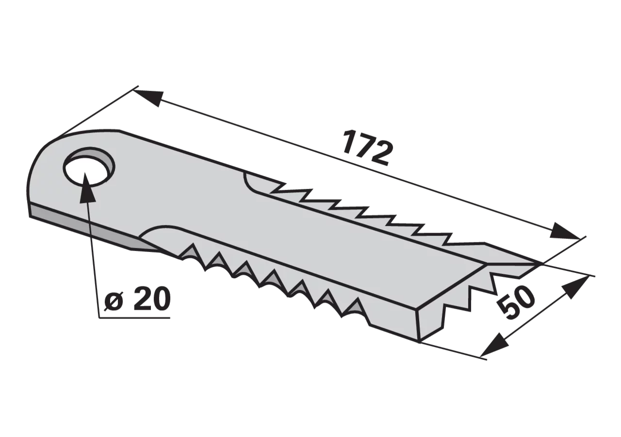 Häckslermesser 3 x gezahnt radura 51128 radura