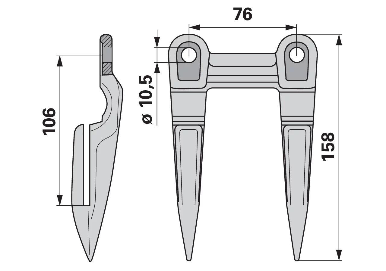 Doppelfinger – passend für John Deere H61954 GartenShop24