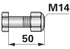 Sechskantschraube M14x2x50mm mit Mutter 1 Stück GartenShop24