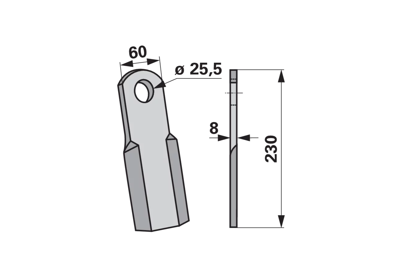 Schlegelmesser – passend für 60x8 L=230 Lo 25,5 GartenShop24