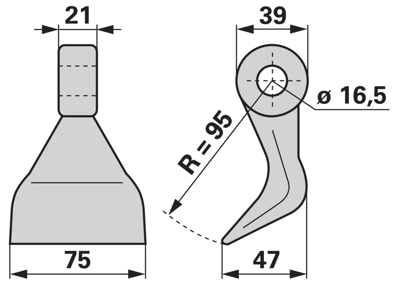 Schlaghammer 75 x 95 mm, Loch 16,5 mm GartenShop24