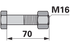 Sechskantschraube M16x2x70mm mit Mutter 1 Stück GartenShop24