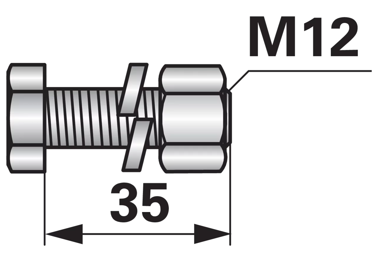 Sechskantschraube M12x35 mit Mutter 1 Stück GartenShop24